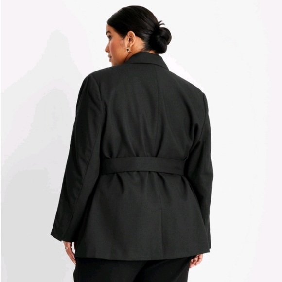 Future Collective Kahlana Barfield Brown x Target Black Tie Front Blazer Size 1x - Picture 2 of 4